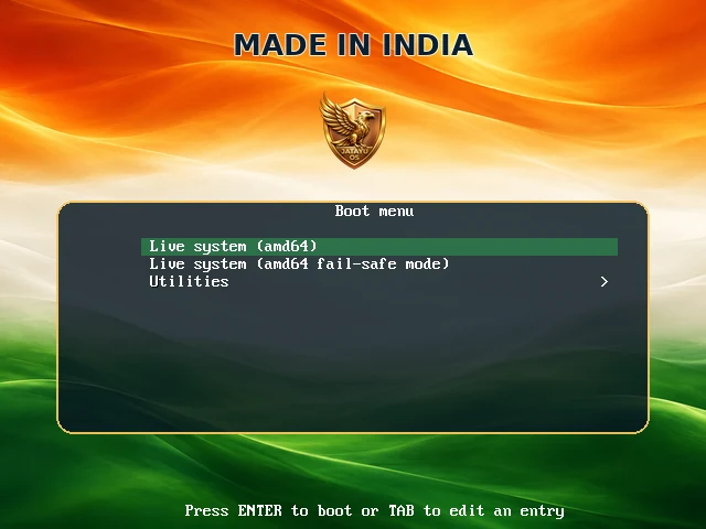 JatayuOS installation: Boot the USB